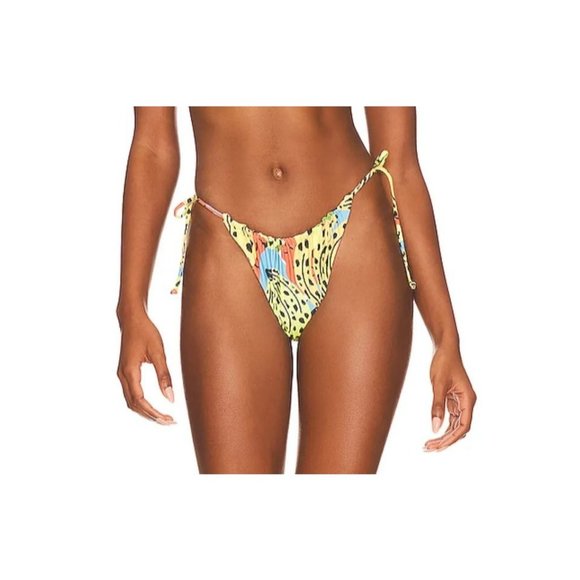 new bikini BOTTOMS sz Small S 4-6 print Free people It's Now Cool Green aztec - Picture 1 of 4